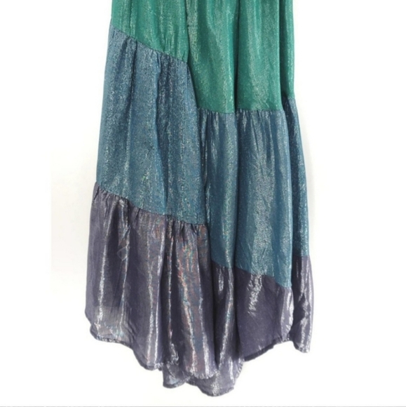 NWT Anthropologie Maeve Ruffled One Shoulder Shimmery Dress - Picture 7 of 9